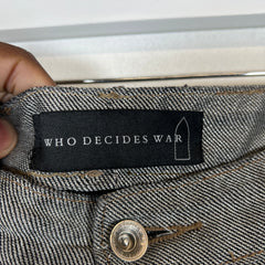 Who Decides War Silver/Black Denim Size 38
