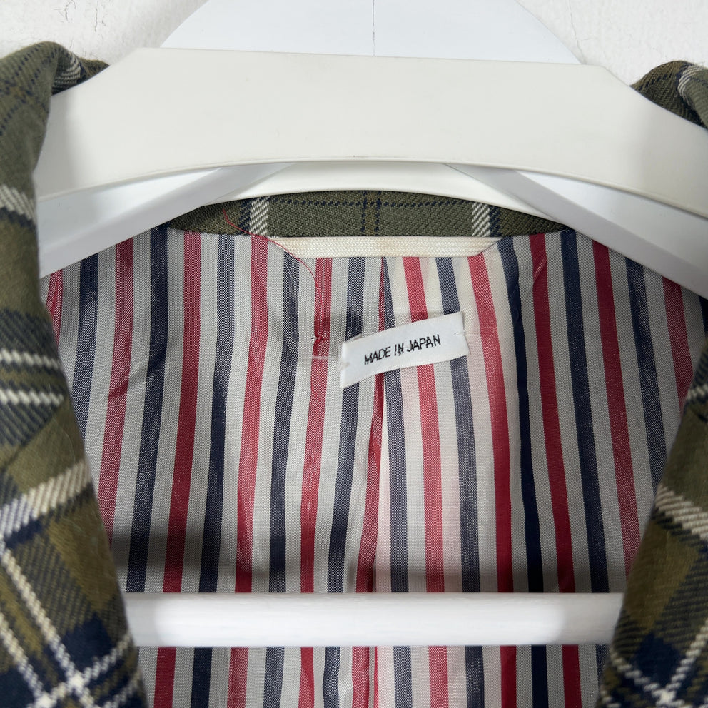 Thom Browne Multi-Pocket Plaid Peacoat