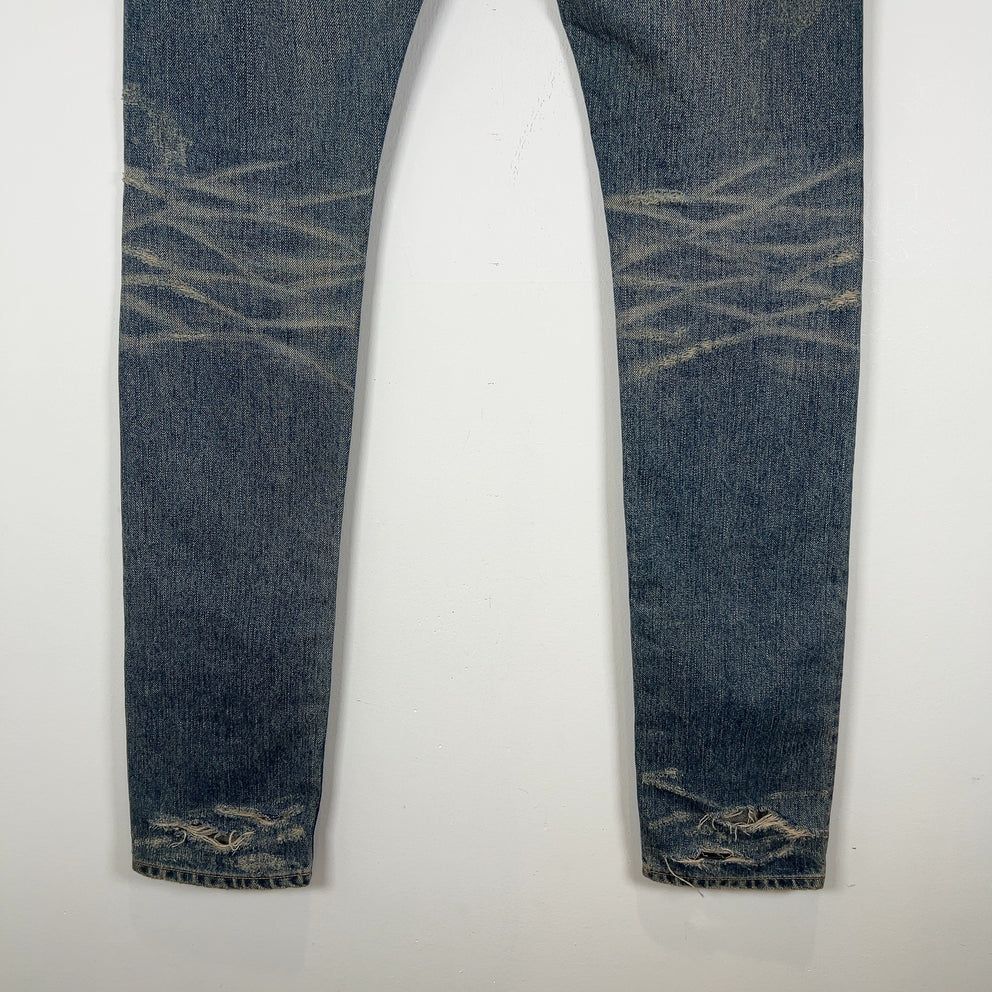 Saint Laurent Distressed Lightwash Skinny D02 Jeans