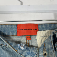Who Decides War Distressed Stained Glass Window Pane Jeans