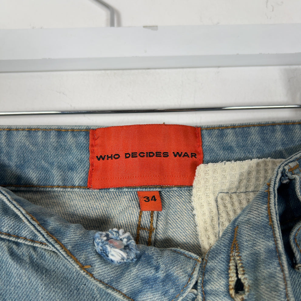 Who Decides War Distressed Stained Glass Window Pane Jeans