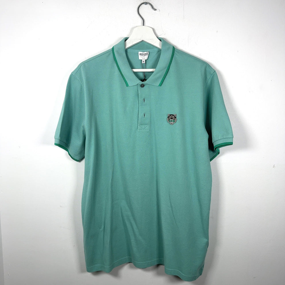 Kenzo Teal Tiger Embroidered Logo Polo