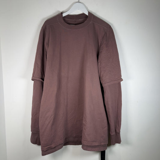 Rick Owens Double Layer Mauve Crewneck