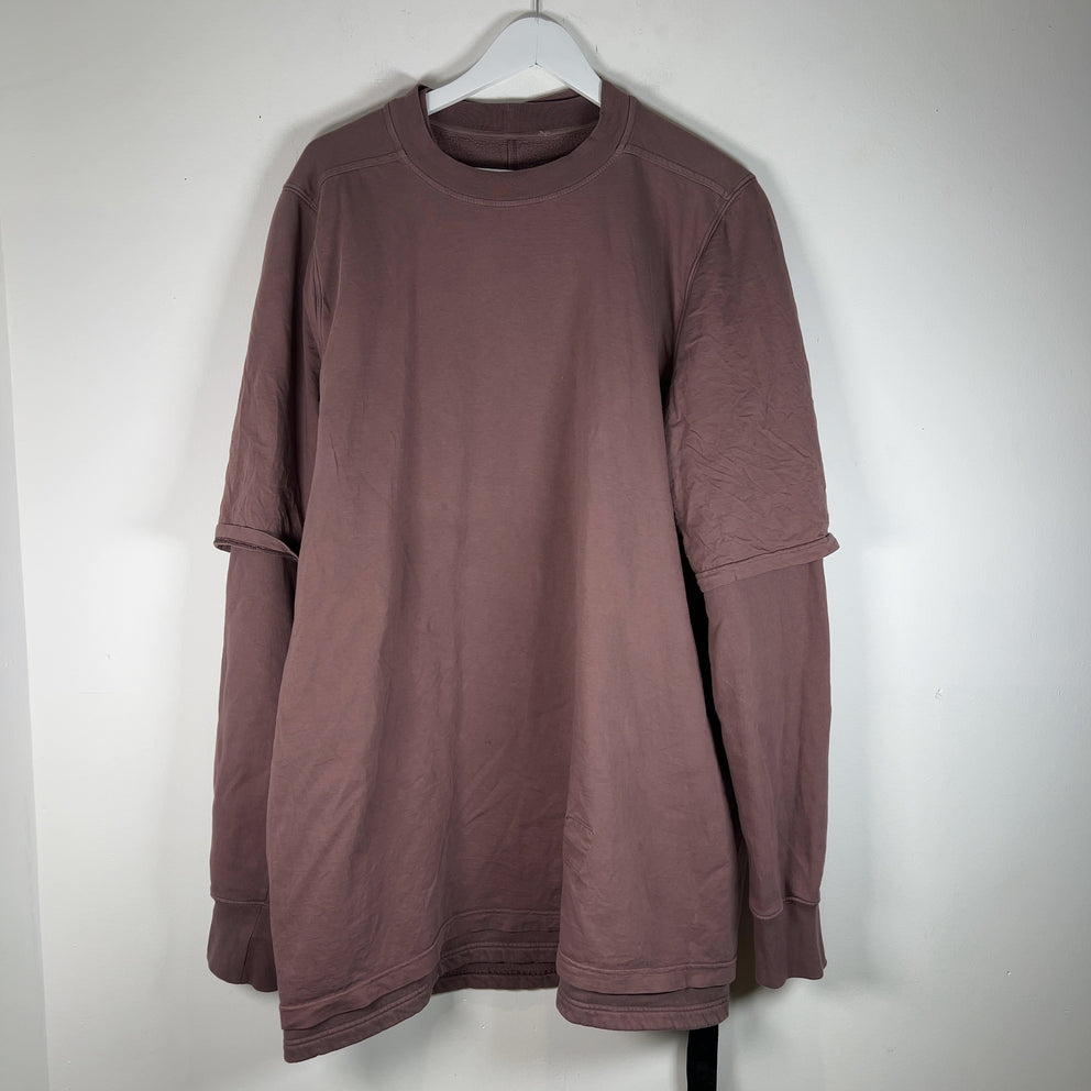 Rick Owens Double Layer Mauve Crewneck