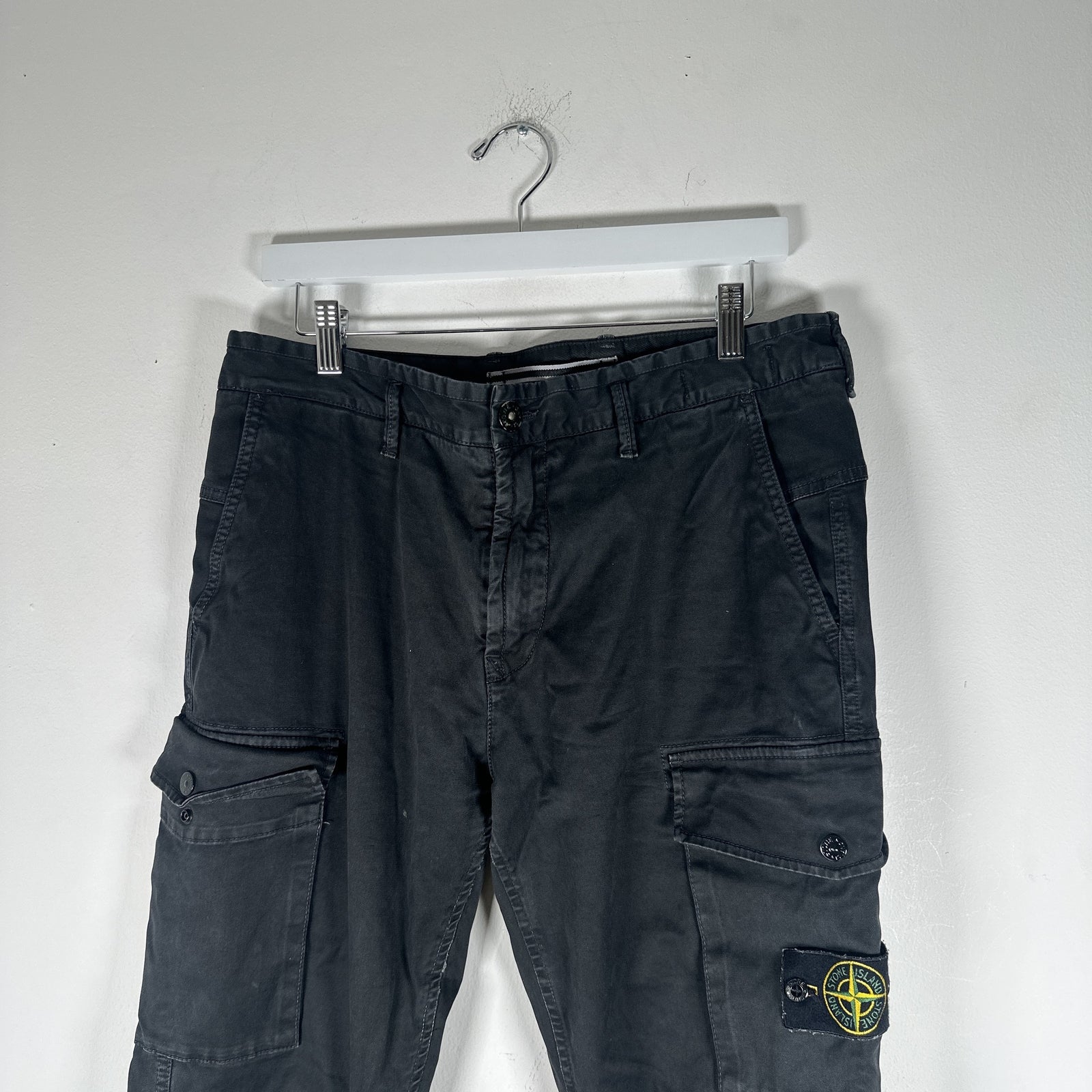 Stone Island Black Logo Patch Pants