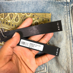 Amiri Clay Indigo Bandana Art Patch Denim Jeans