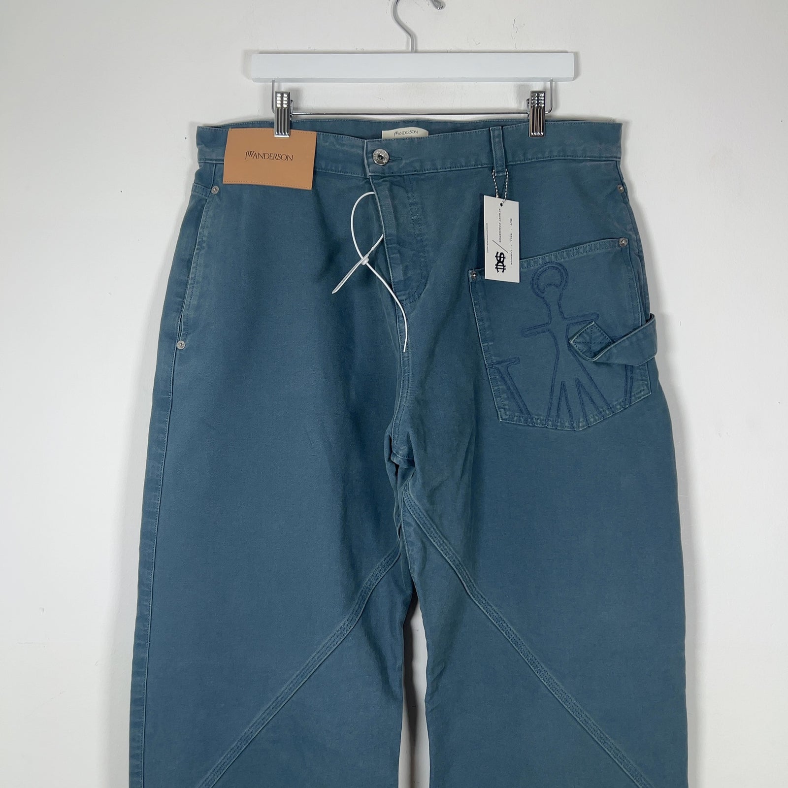 JW Anderson Blue 'Twisted' Workwear Canvas Pants