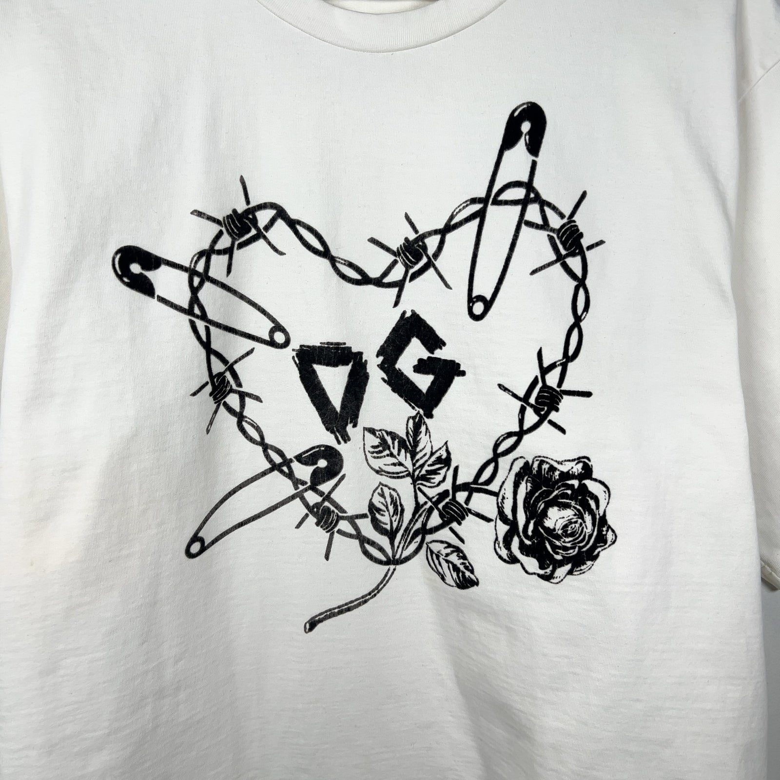 Dolce & Gabbana Safety Pin Heart Graphic T-Shirt
