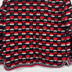 Gucci Flocked Tweed Cutting Jacket Red/Silver Size M