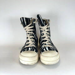 Rick Owens DRKSHDW Zebra Ramone Hightop Sneakers