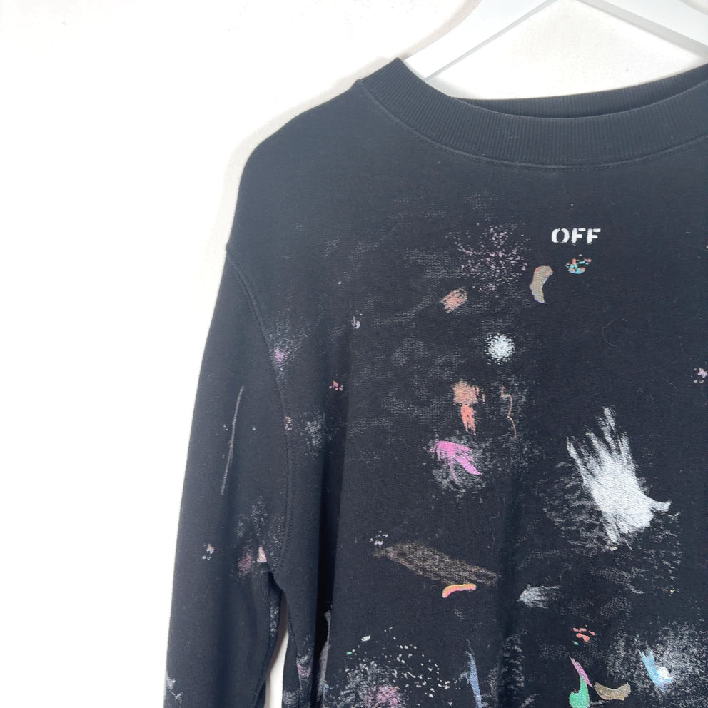 Off-White 'Seeing Things' Paint Spatter Arrow Crewneck