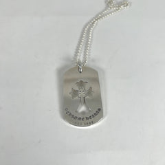 Chrome Hearts Dagger Cross Dog-Tag Necklace