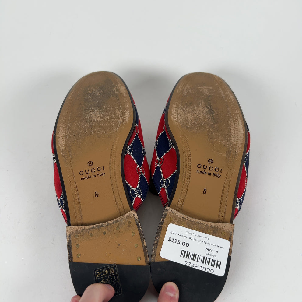 Gucci Rhombus GG Horsebit Princetown Mules