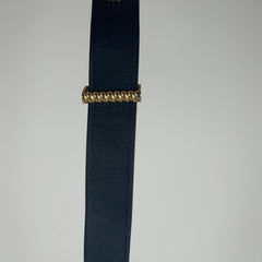 Gucci Ribbed Gold "GG" Leather Belt