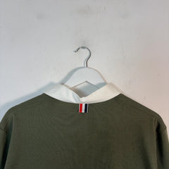 Thom Browne 4-Bar Button-Up Long-Sleeve Polo