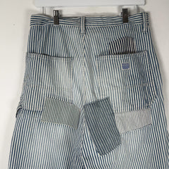 Kapital Hickory Stripe Distressed Painter Wide Leg Port Baggy Pants