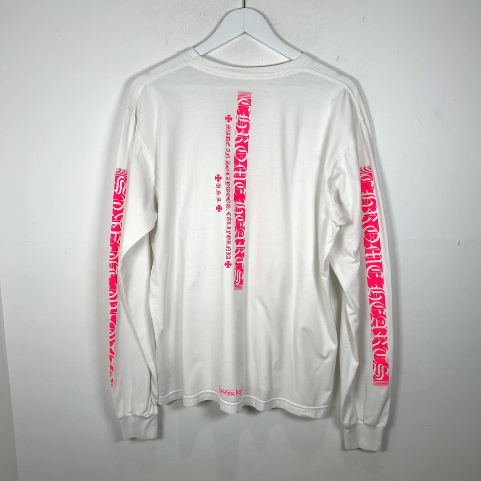 Chrome Hearts Pink Spell Out Logo Bar Longsleeve