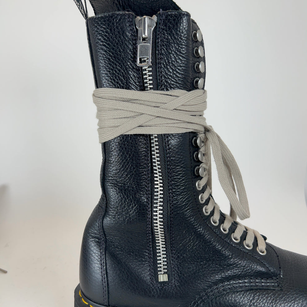 Rick Owens x Doc Martins 1918 DXML Tall Lace Up Leather Boots