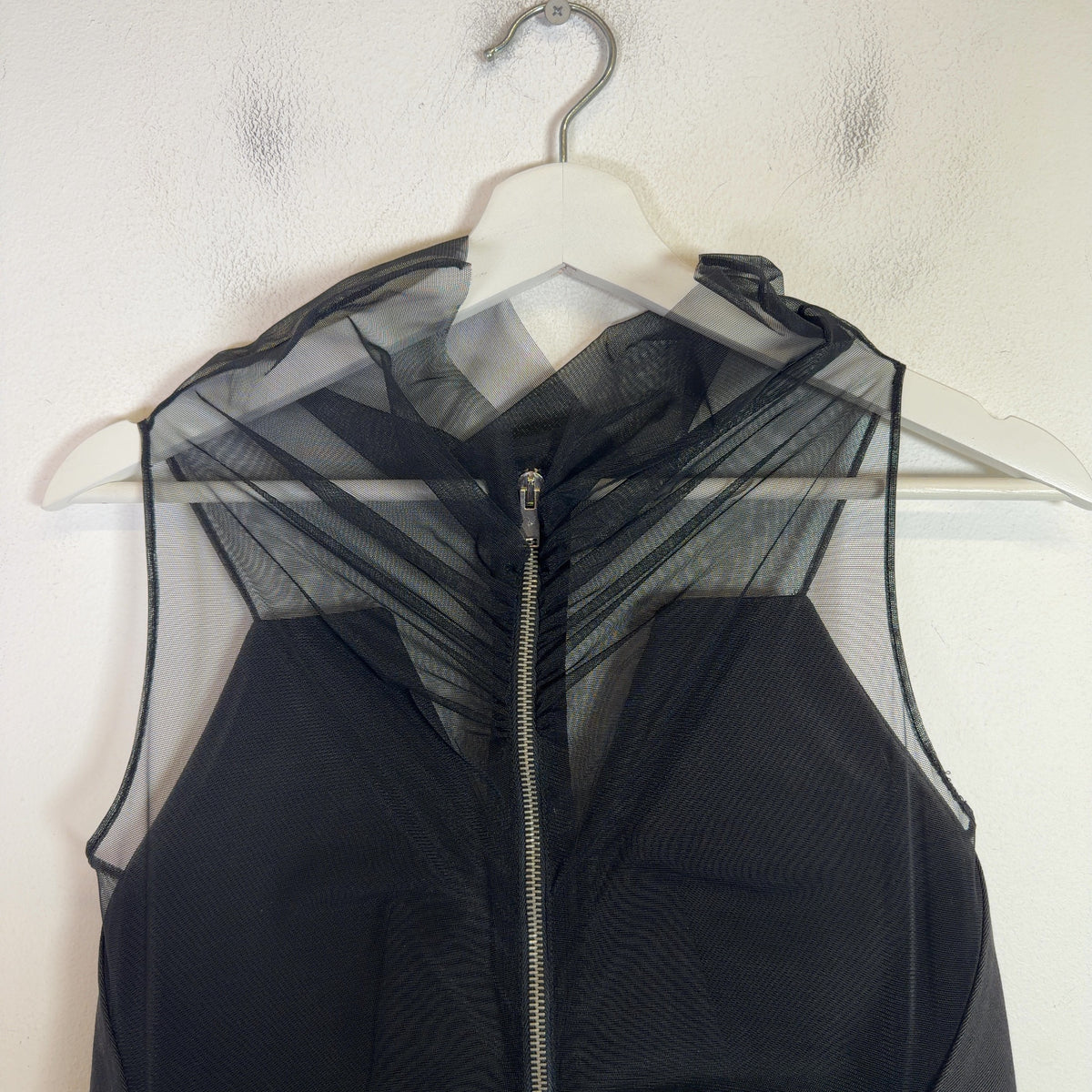 Rick Owens SS13 Sheer High-Neck Dress