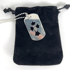 Chrome Hearts Dagger Cross Dog-Tag Necklace