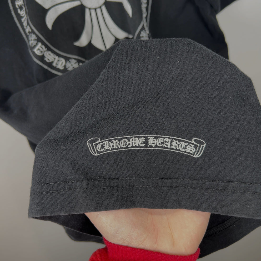 Chrome Hearts Black Stamp Cross Logo T-Shirt