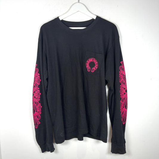 Chrome Hearts Pink Floral Cross Longsleeve