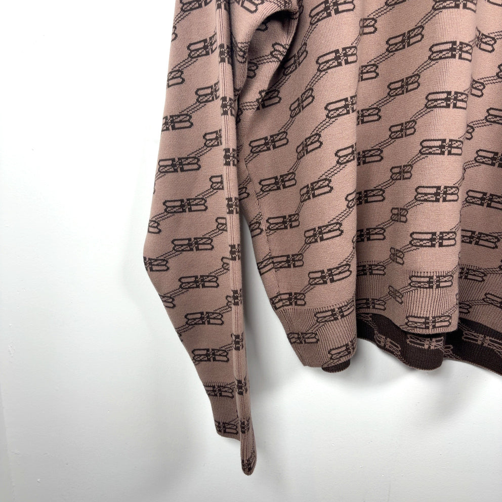 Balenciaga All-Over BB Monogram Knit Sweater