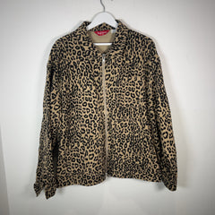 Supreme Leopard Zip-Up Work Light Jacket
