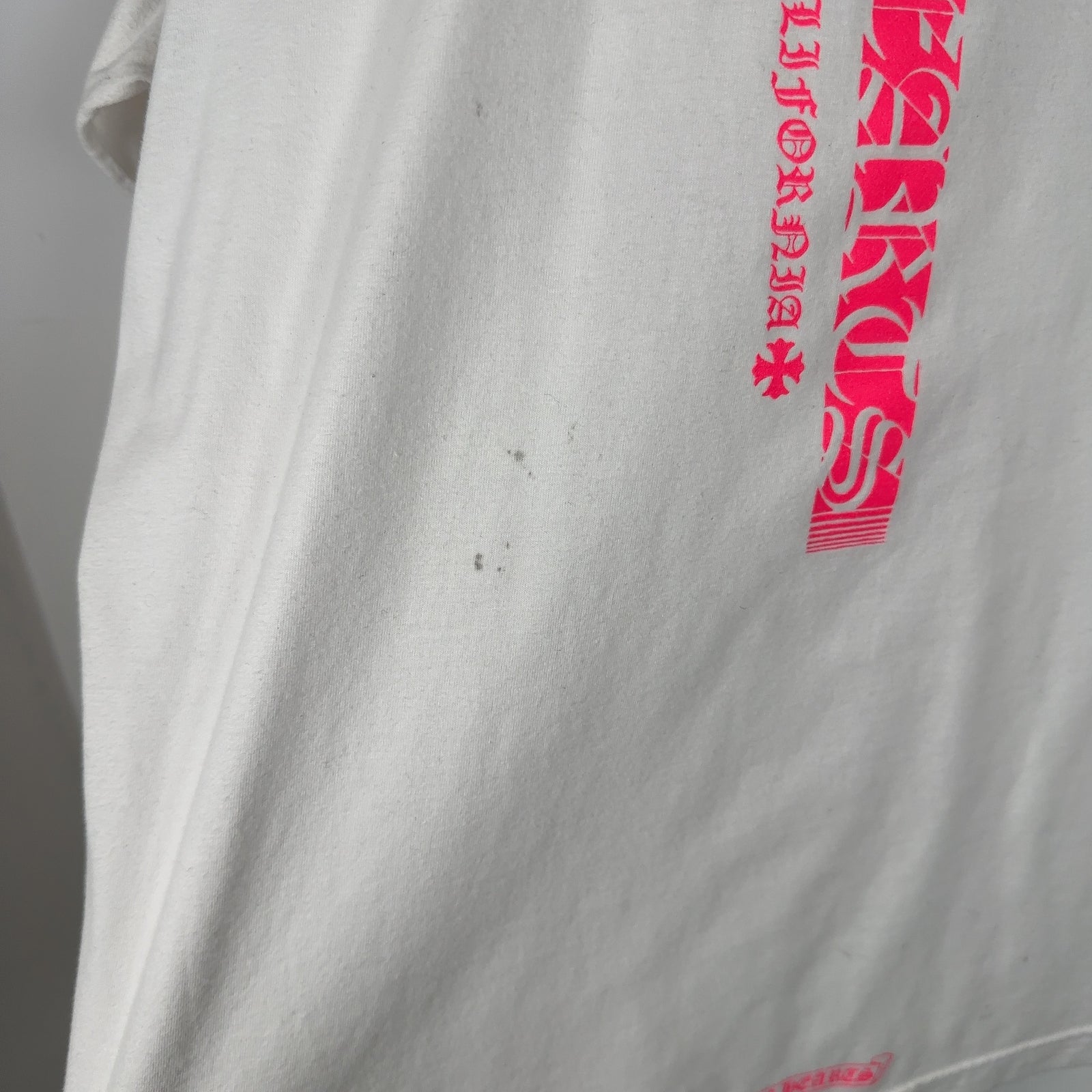 Chrome Hearts White/Pink Logo Long-Sleeve Shirt Size L