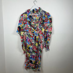 Balenciaga Jacquard Logo Silk Mini Dress