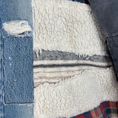 Greg Lauren Kimono Sherpa Patchwork Light Jacket