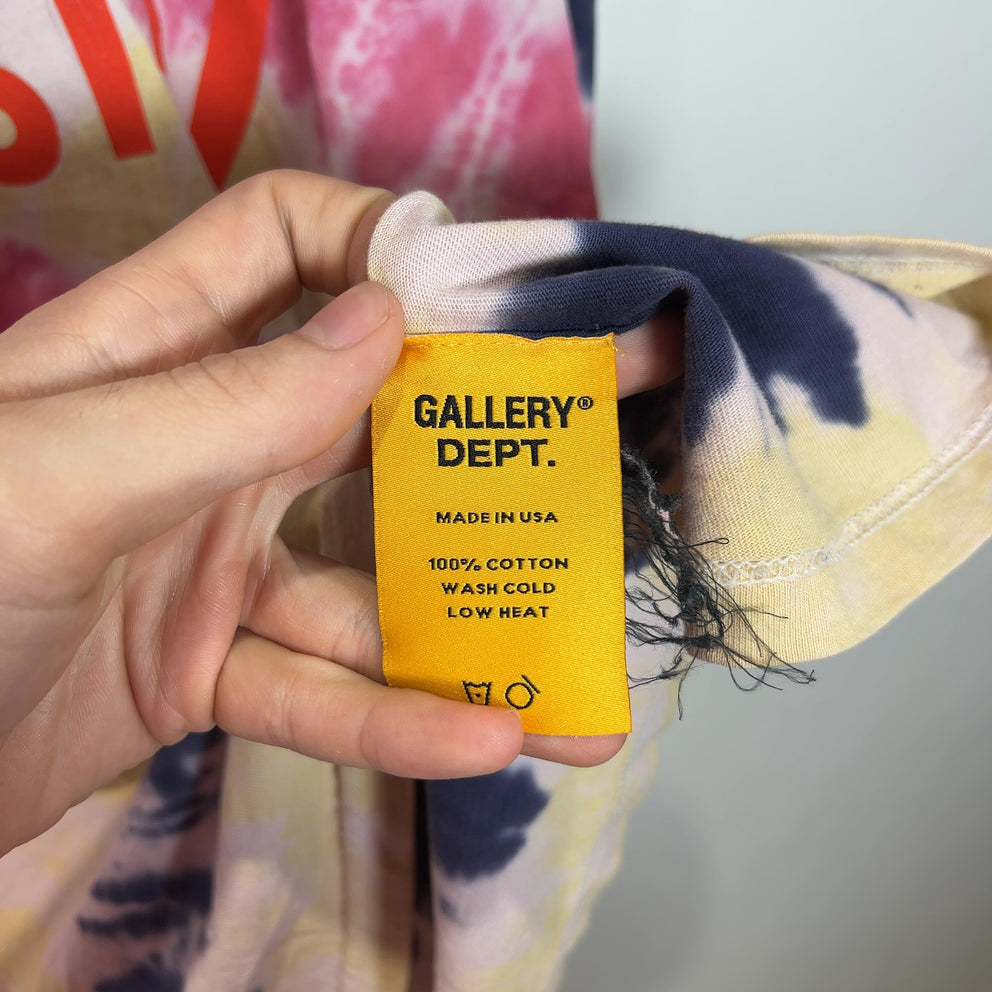 Gallery Dept 'Stop Being Racist' Graphic Tye Dye T-Shirt
