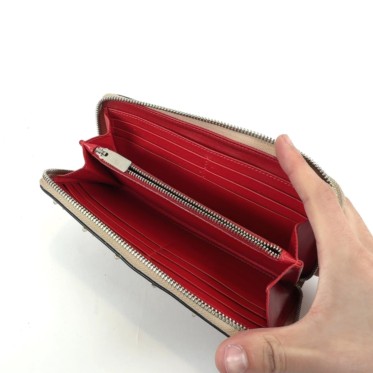 Christian Louboutin Spiked Panattone Leather Wallet