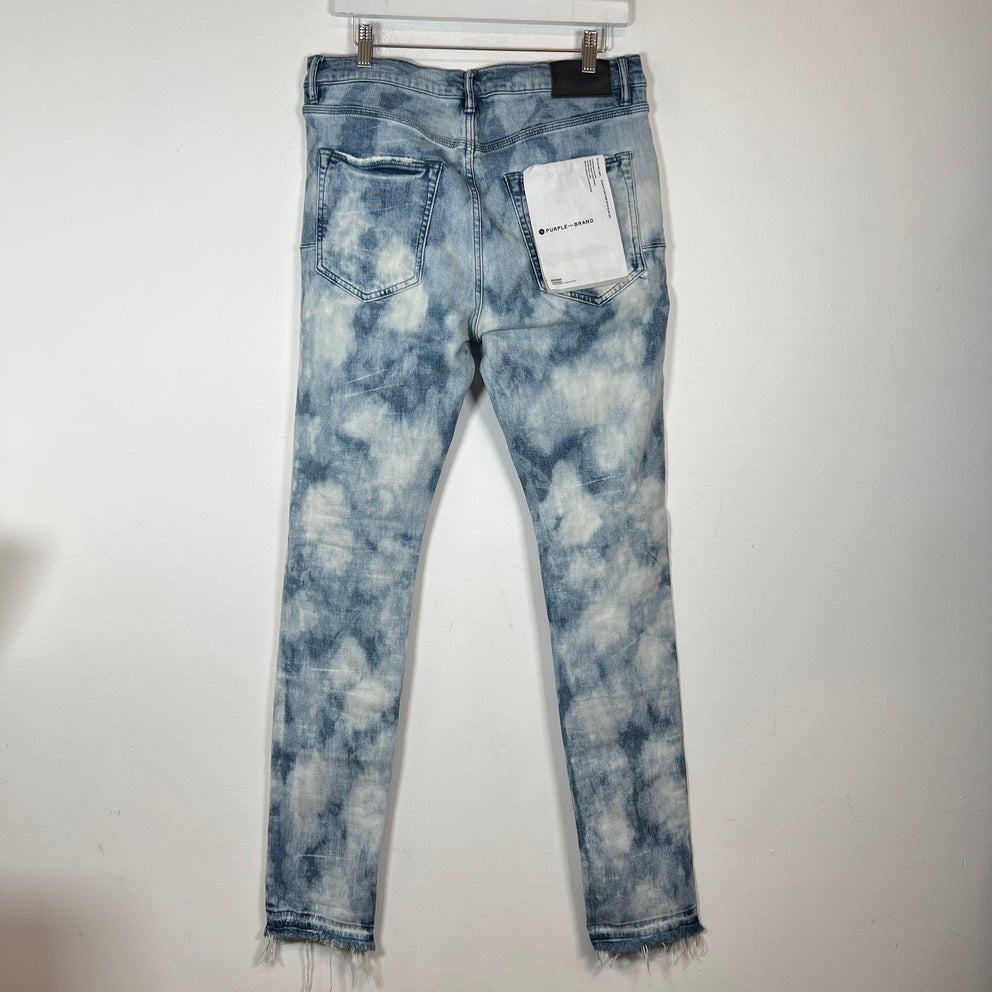 Purple Brand Indigo Bleach Distressed Jeans Size 34