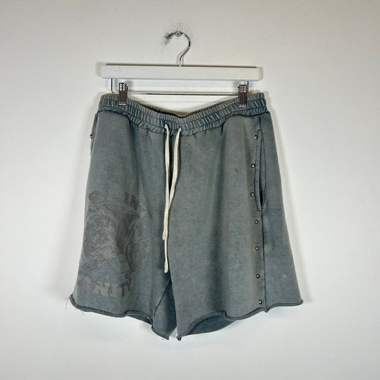 Saint Vanity Grey Studded Shorts Size L