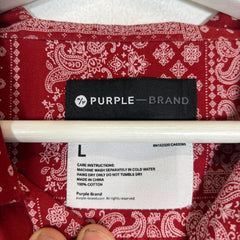 Purple Brand Red Paisley Button-Up Shirt Size L