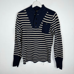 RRL Navy/White Striped Knit Sweater Size XS