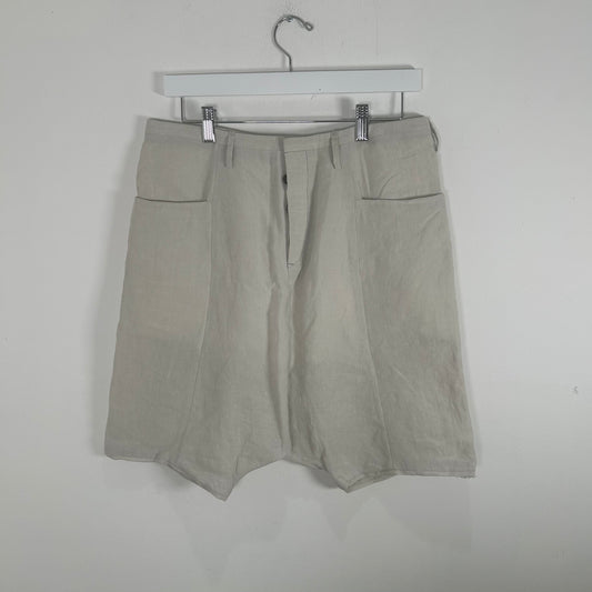 Linen Drop-Crotch Shorts Size 31