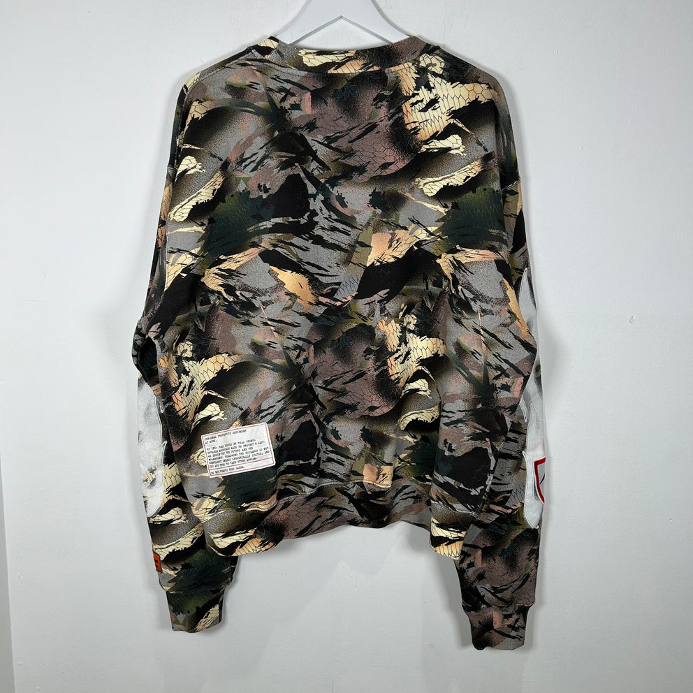 Heron Preston Camouflauge Reaper Patch Crewneck Size L