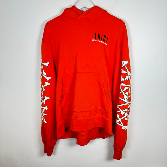 Amiri Orange Bones Hoodie Size L