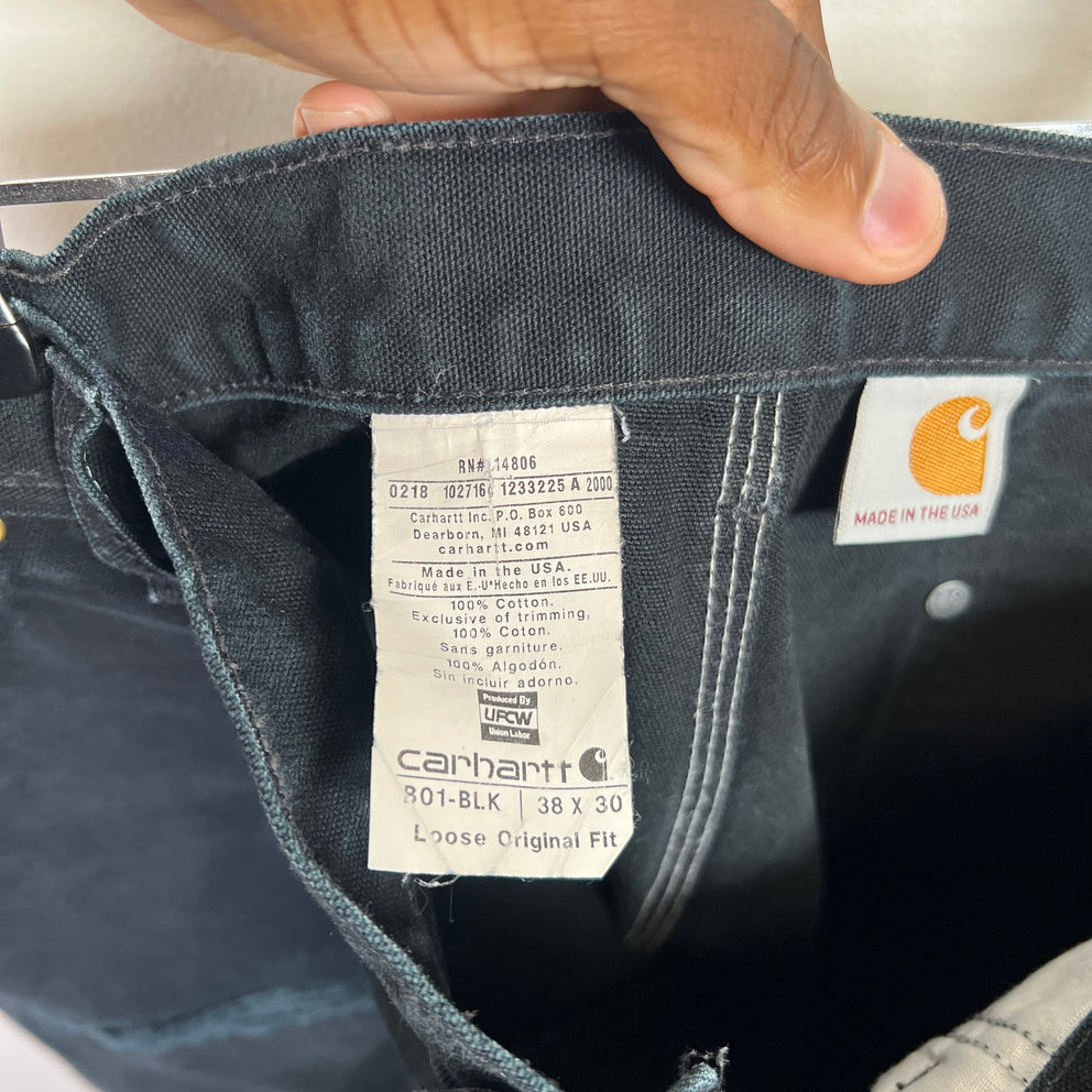 Carhartt Vintage Black Distressed Double Knee Carpenter Pants 001
