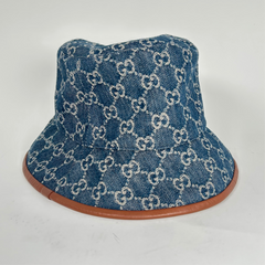 Gucci Denim Monogram Bucket Hat Size M