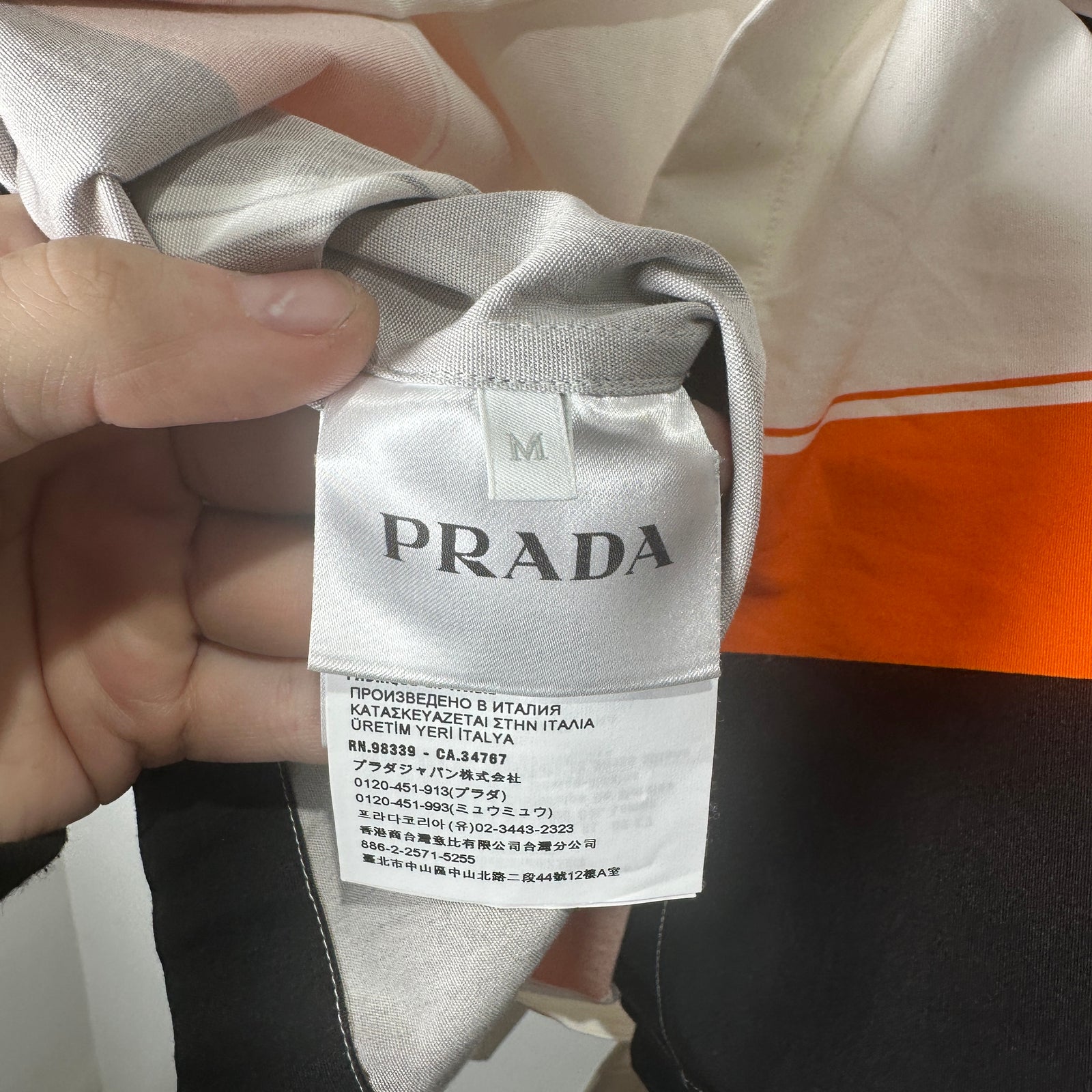 Prada Orange Time Capsule Bowling Shirt Size M