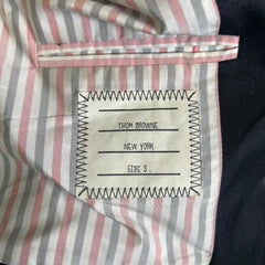 Thom Browne Navy Down Bomber Puffer Jacket Size 3