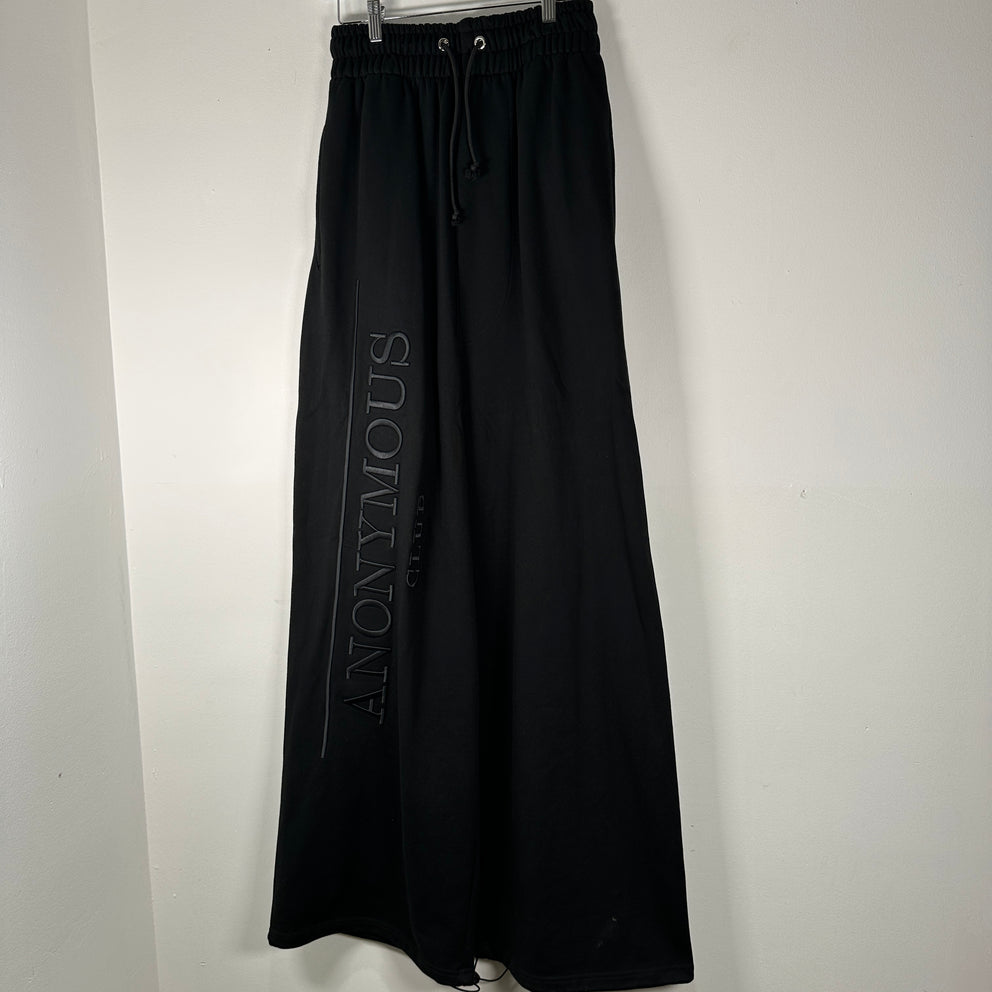 Anonymous Club Oversized Wide Leg Black Sweat Pants Size S