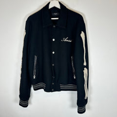 Amiri Black Bone Varsity Jacket Size L