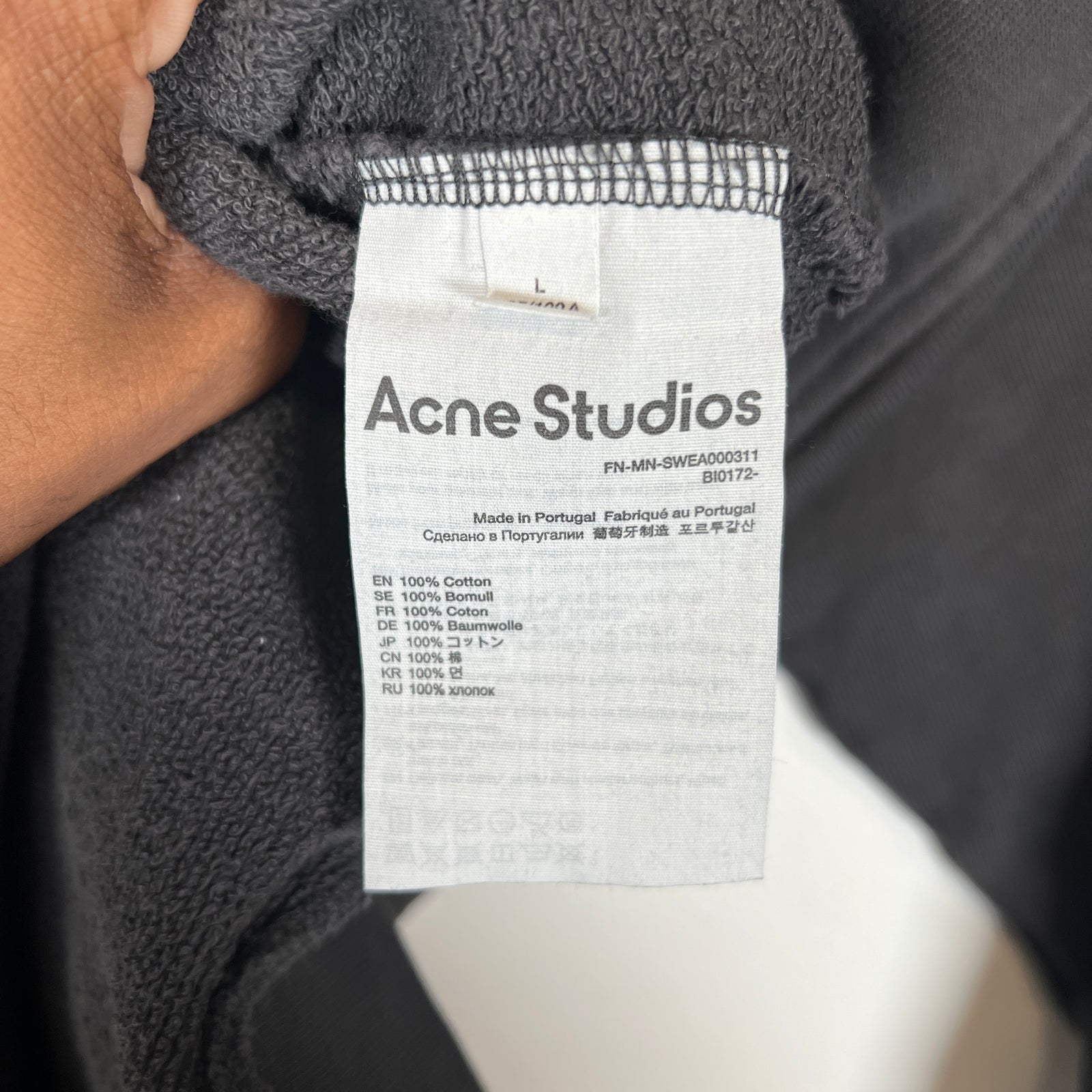 Acne Studios Grey Bubble Logo Crewneck Size L