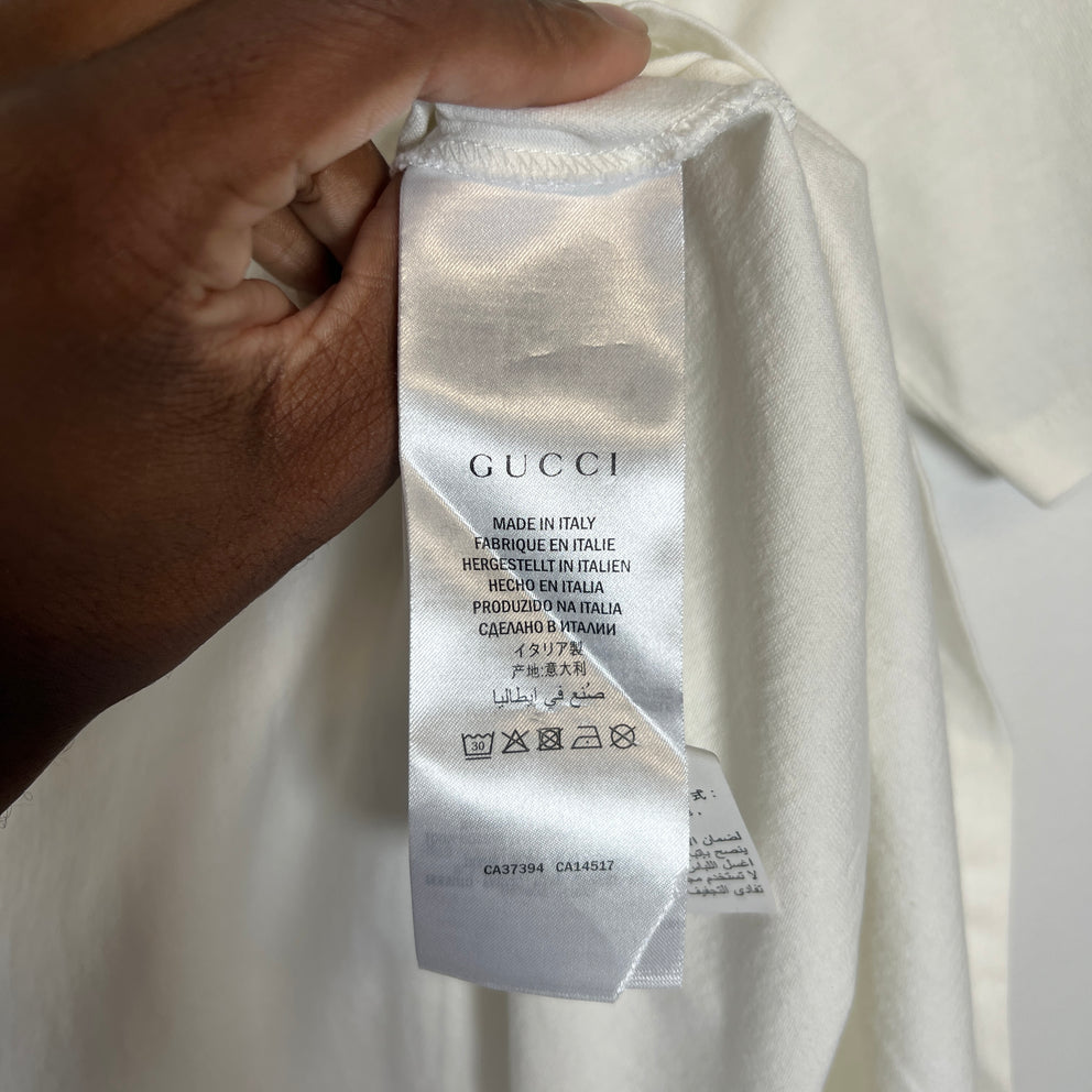 Gucci White Classic GG Oval Logo T-Shirt Size L