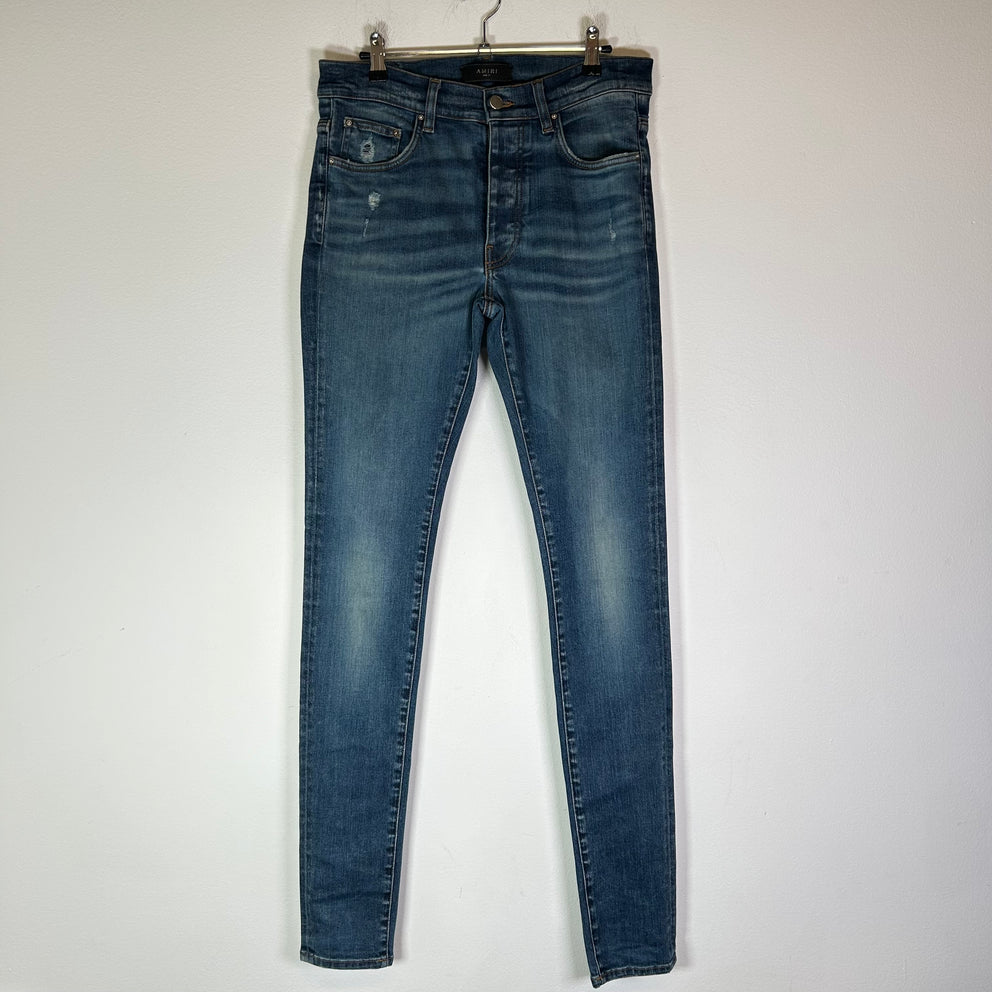 Amiri Blue Wash Stack Jeans