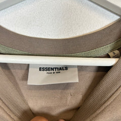 Essentials Brown Spell Out Logo T-Shirt Size S